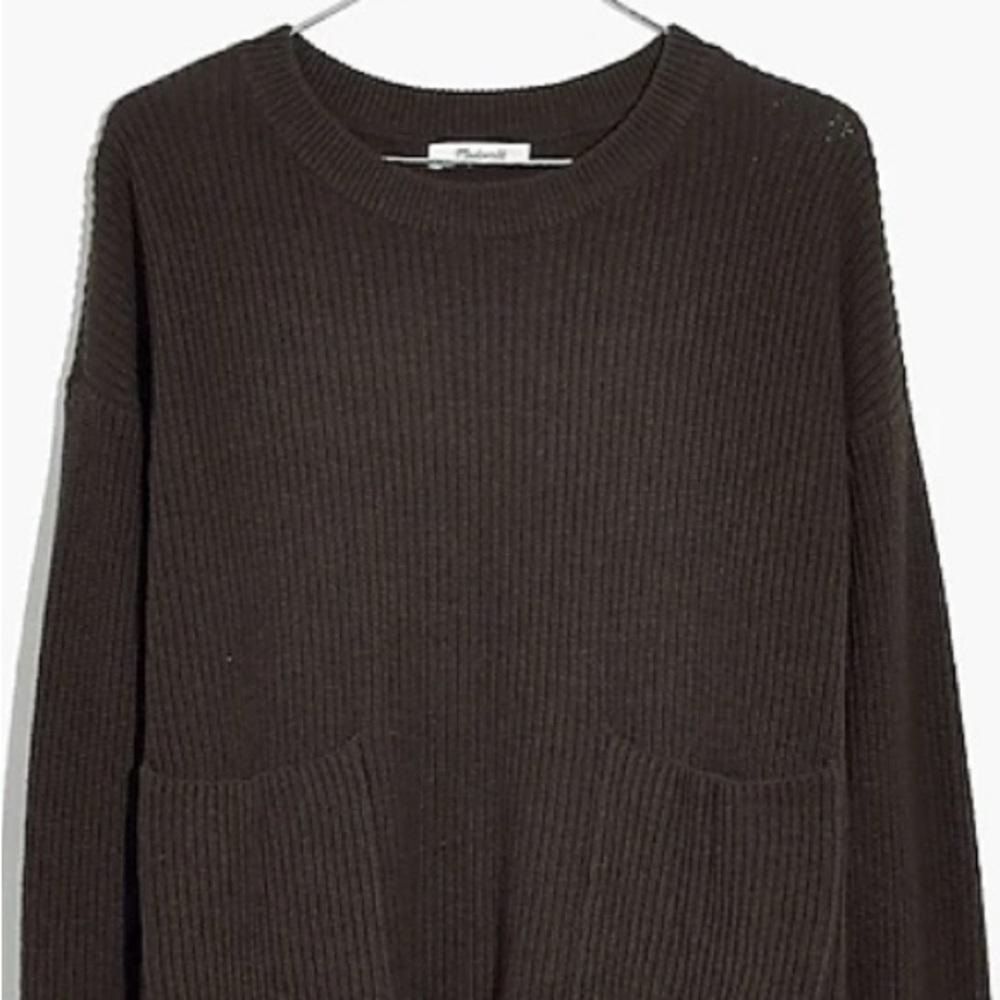 Madewell Patch Pocket Knit Pullover Sweeter Olive… - image 3